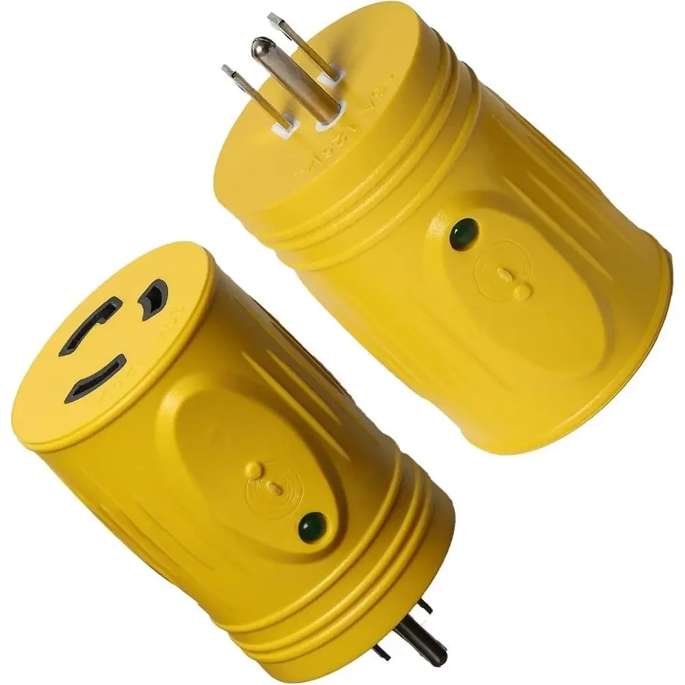 Marvine R/V Boat Shore Power Adapter w LED 15 Amp To 30 Amp Nema Twist and Lock